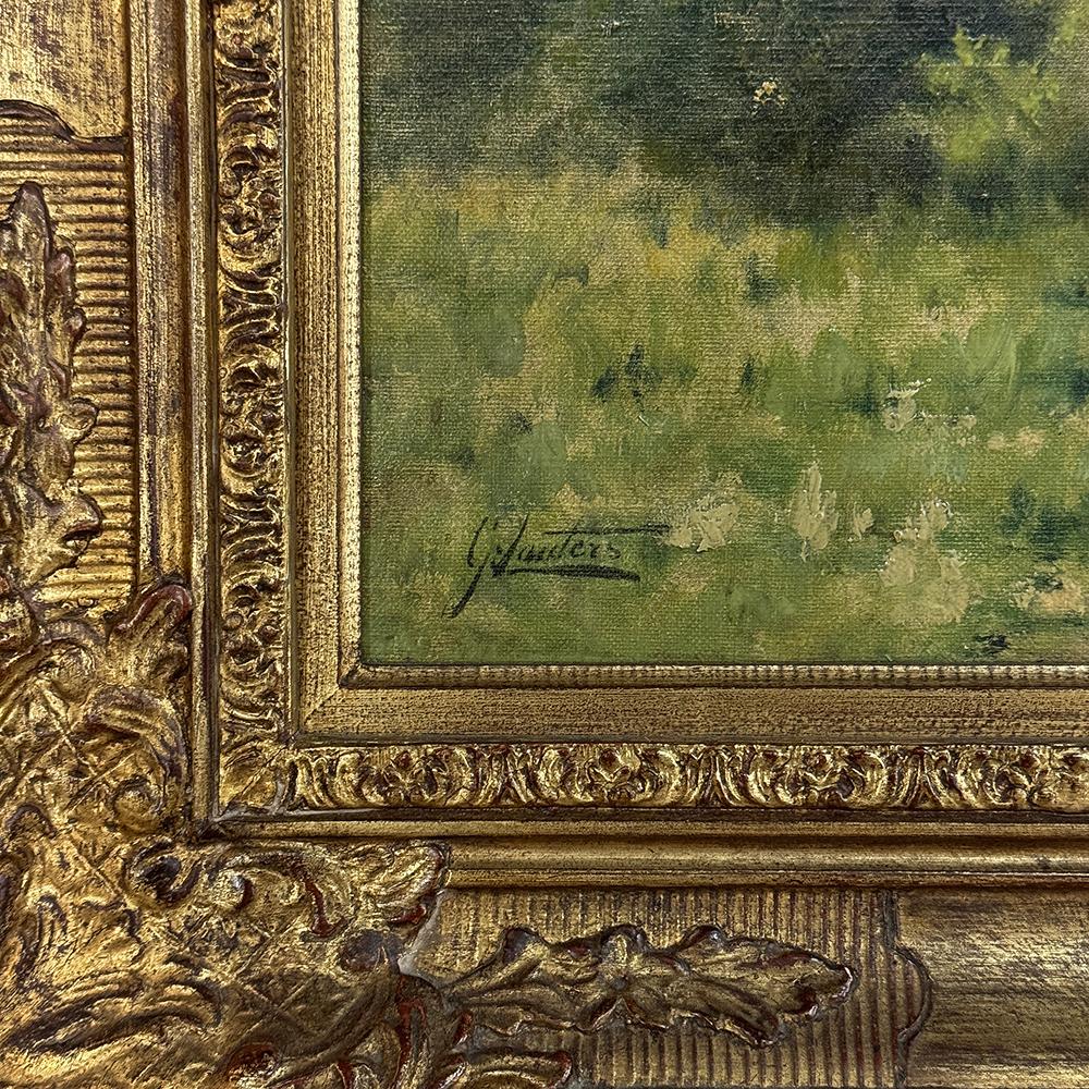 19th Century Framed Oil Painting on Canvas by Guillaume Lauters (1809–1889) For Sale 5