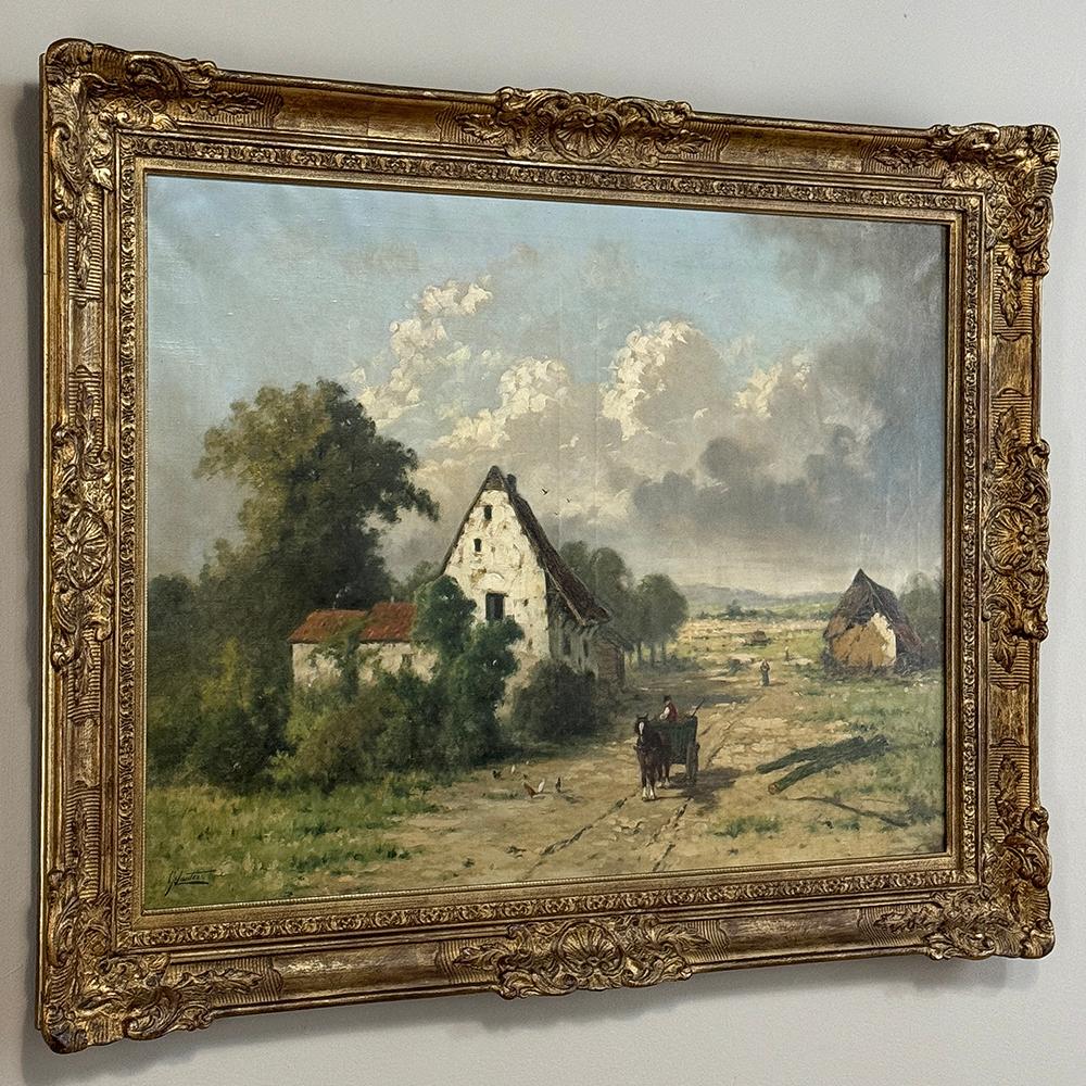 Belle Époque 19th Century Framed Oil Painting on Canvas by Guillaume Lauters (1809–1889) For Sale
