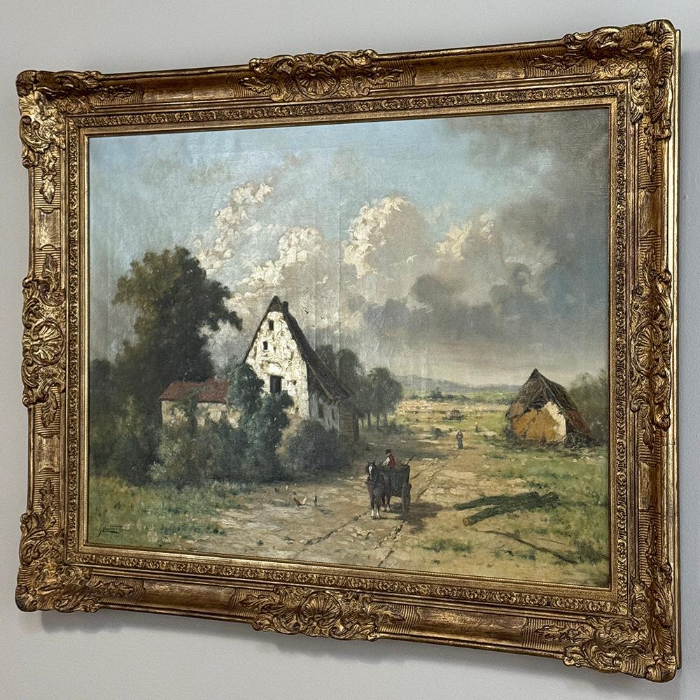 Belgian 19th Century Framed Oil Painting on Canvas by Guillaume Lauters (1809–1889) For Sale