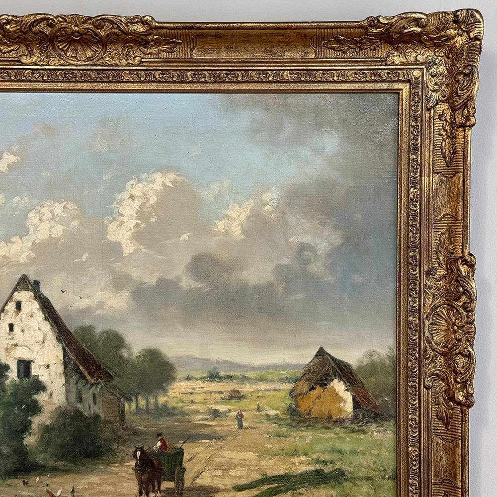 Late 19th Century 19th Century Framed Oil Painting on Canvas by Guillaume Lauters (1809–1889) For Sale