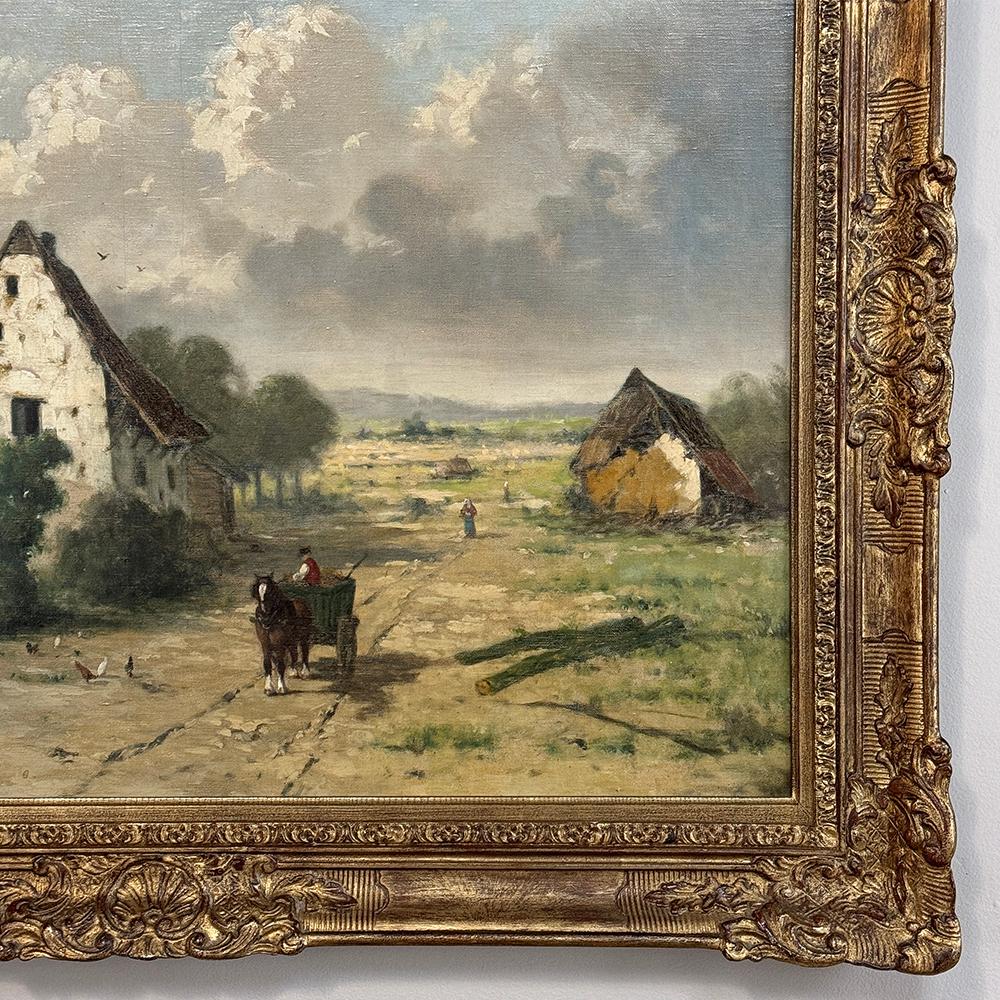 19th Century Framed Oil Painting on Canvas by Guillaume Lauters (1809–1889) For Sale 1