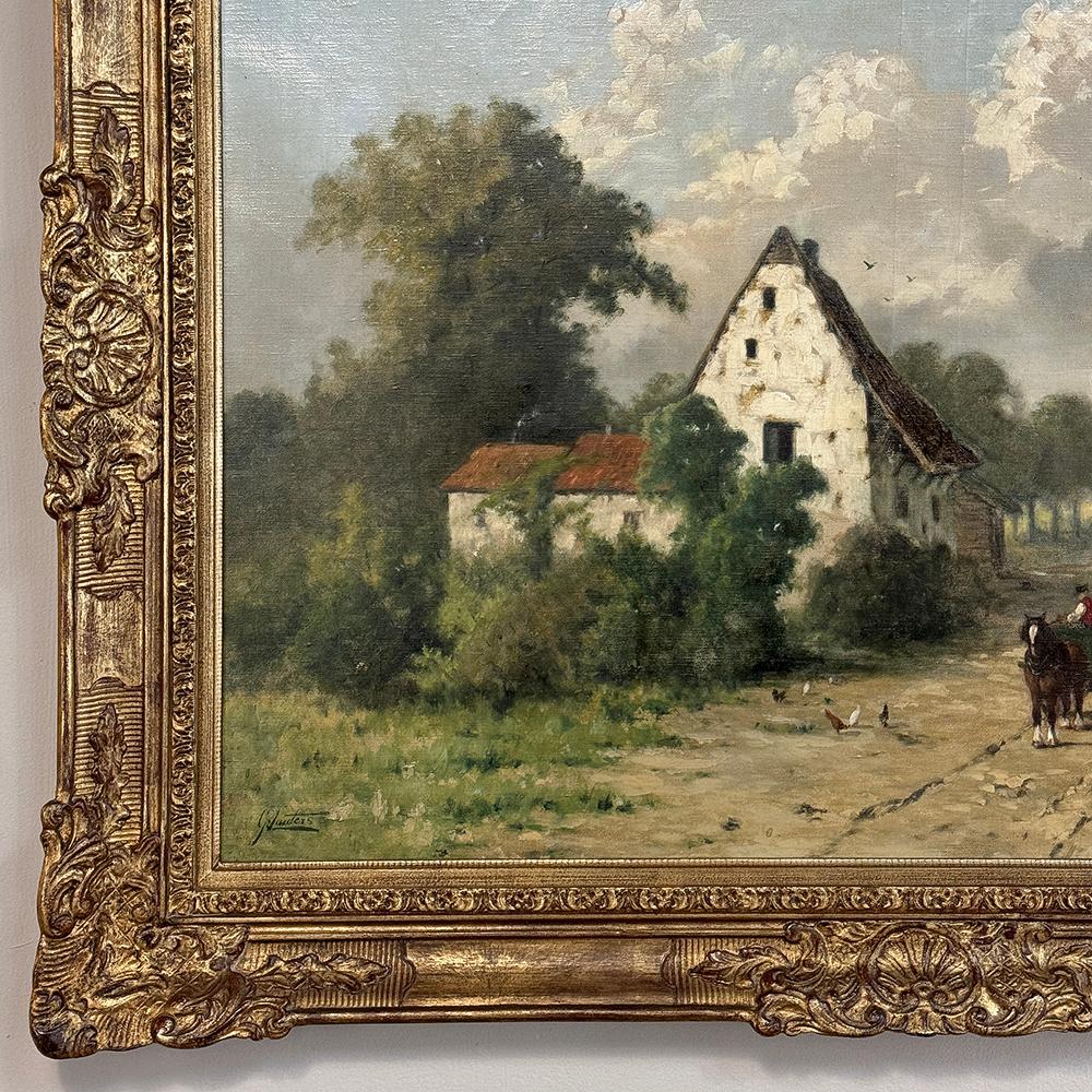 19th Century Framed Oil Painting on Canvas by Guillaume Lauters (1809–1889) For Sale 2