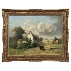 Pintura al óleo sobre lienzo enmarcada del siglo XIX por Guillaume Lauters (1809-1889)