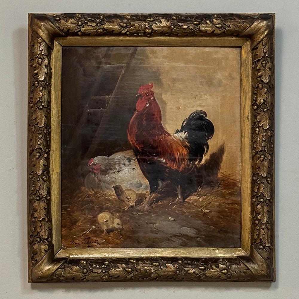 Peint à la main Peinture à l'huile sur toile encadrée du XIXe siècle par Henry Schouten (1857-1927) en vente