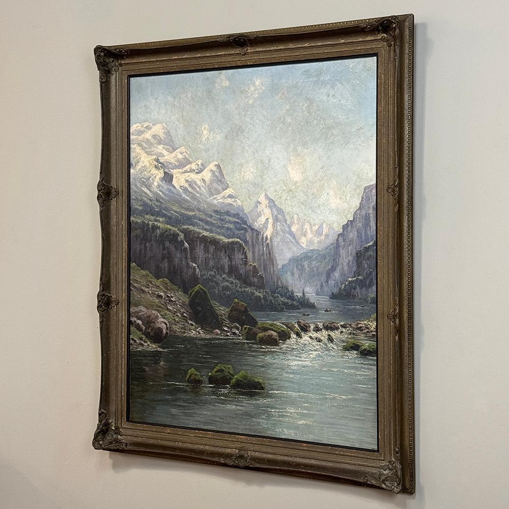 Belgian 19th Century Framed Oil Painting on Canvas by L. Delderenne (1864-1921) For Sale