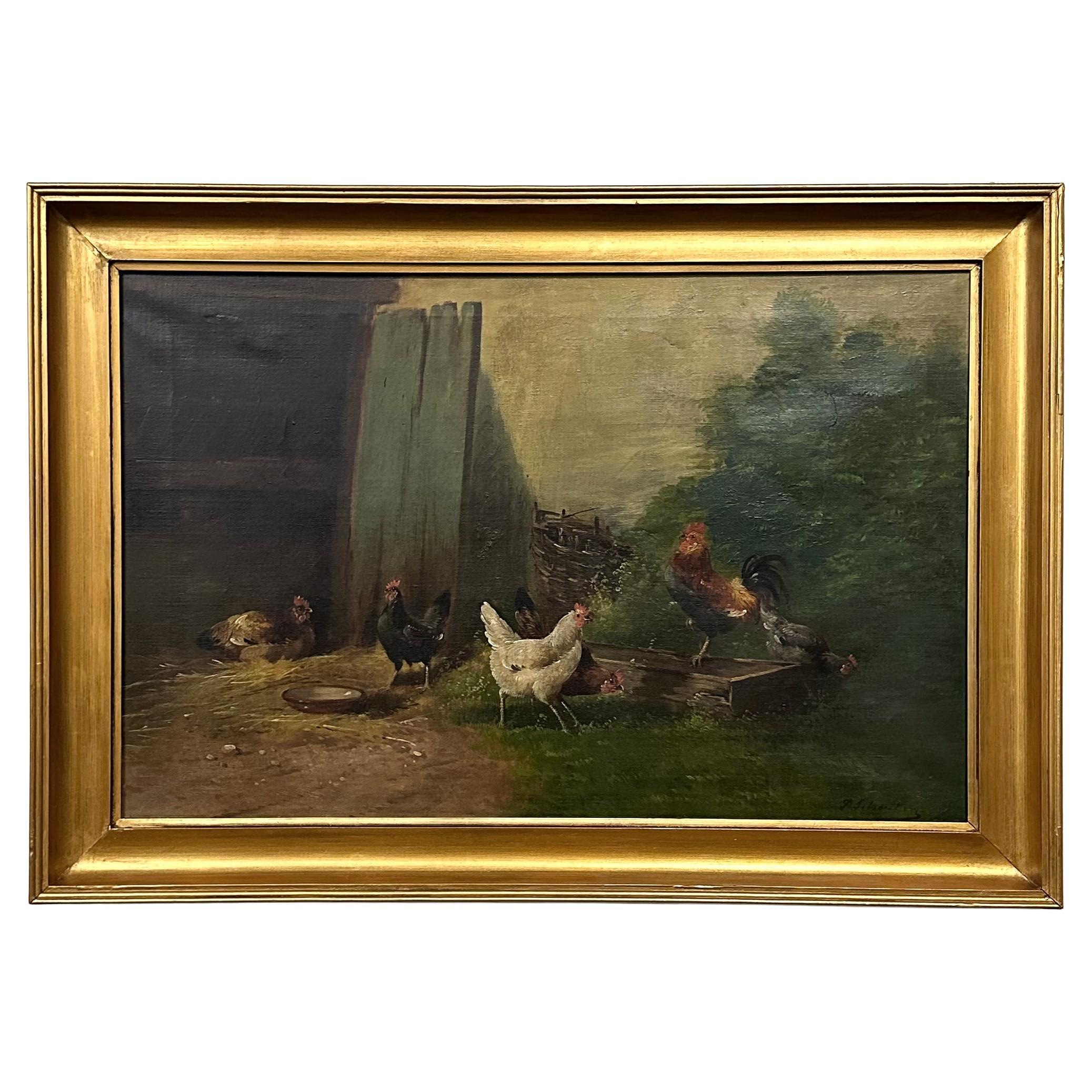 19th Century Framed Oil Painting on Canvas by Paul Henry Schouten (1864-1922) For Sale