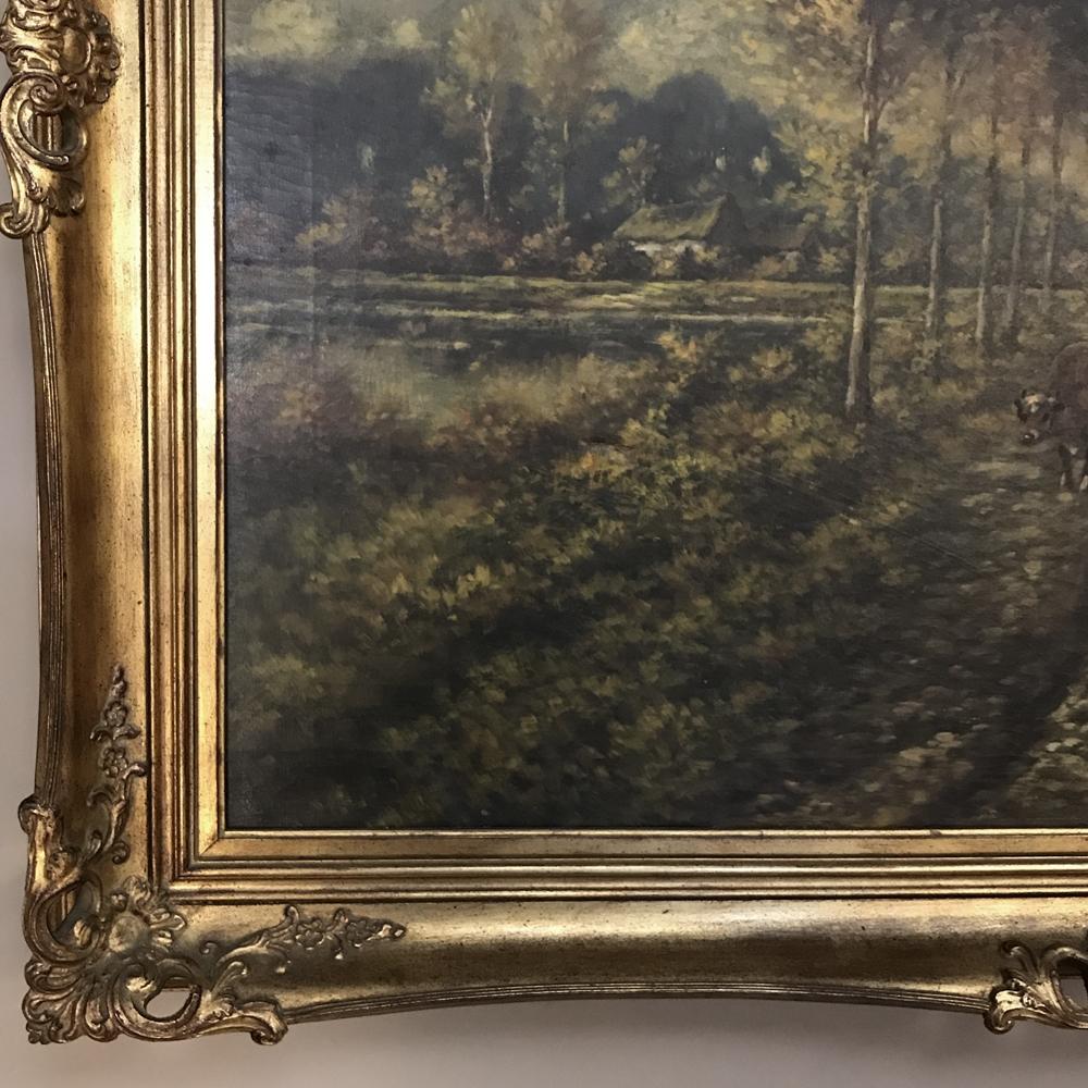19th Century Framed Oil Painting on Canvas by Paul Schouten 3