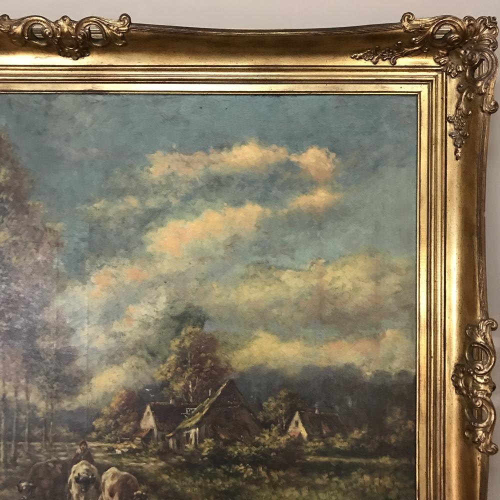 19th Century Framed Oil Painting on Canvas by Paul Schouten 1