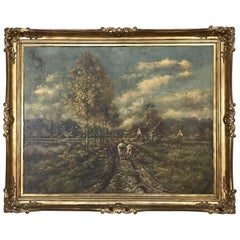 19th Century Framed Oil Painting on Canvas by Paul Schouten