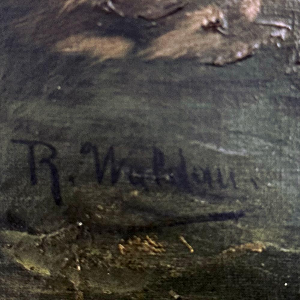 19. Jahrhundert Gerahmtes Ölgemälde auf Leinwand von R. Waldau im Angebot 6