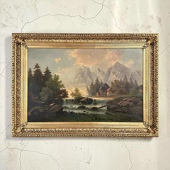 19. Jahrhundert Gerahmtes Ölgemälde auf Leinwand von R. Waldau