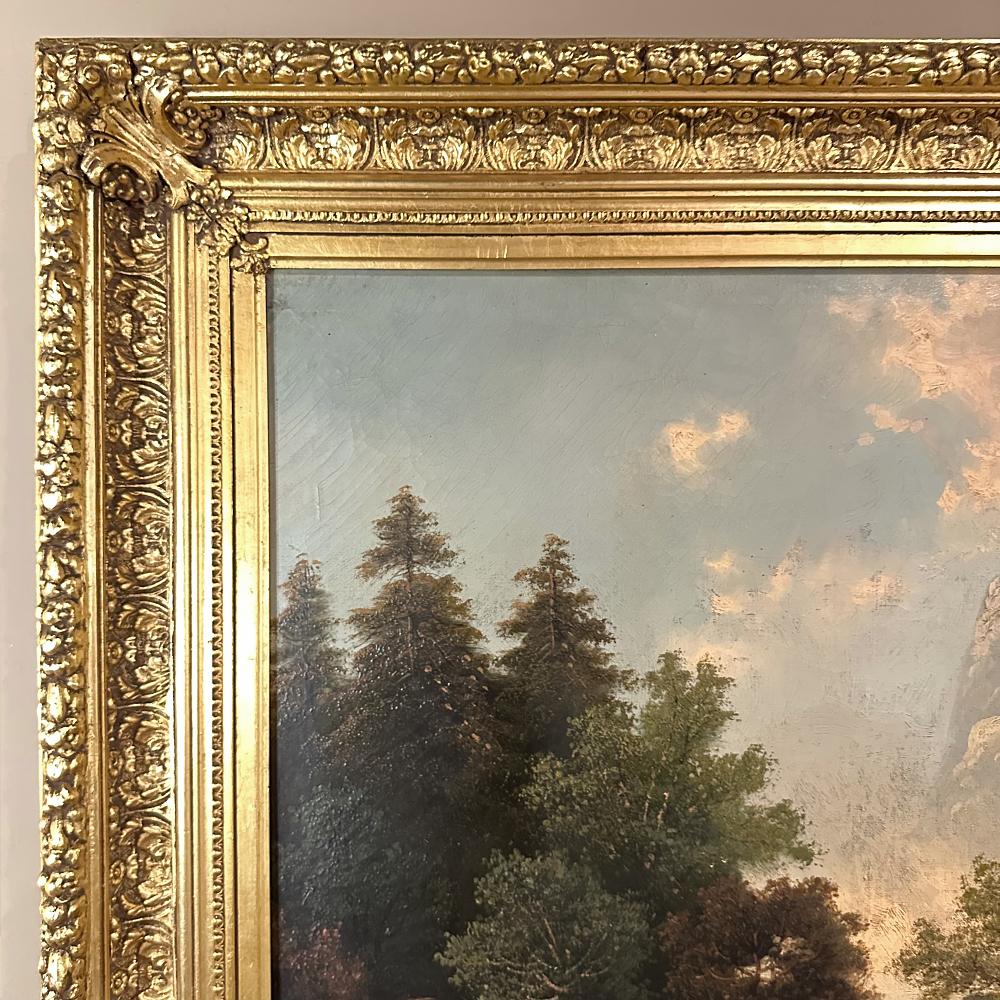 19. Jahrhundert Gerahmtes Ölgemälde auf Leinwand von R. Waldau (Handbemalt) im Angebot