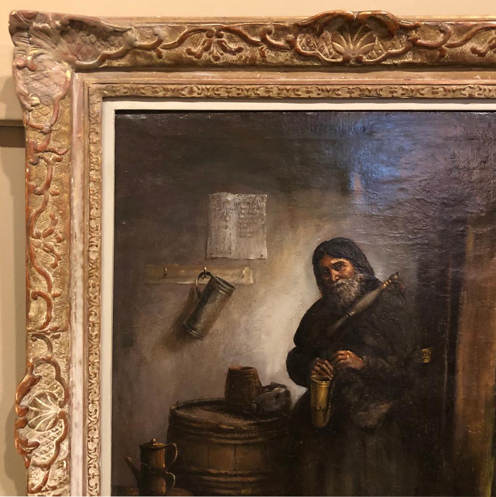 19th Century Framed Oil Painting on Canvas by Schneller In Good Condition In Dallas, TX