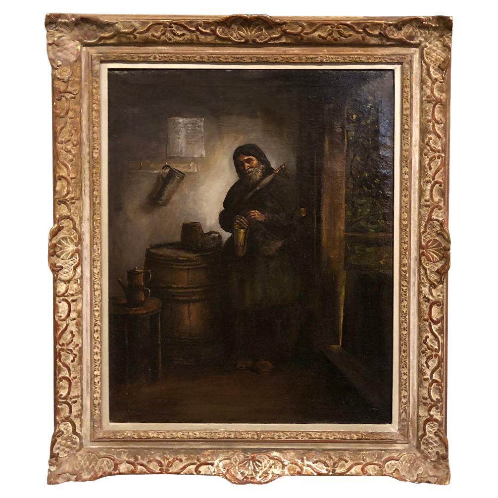 19th Century Framed Oil Painting on Canvas by Schneller