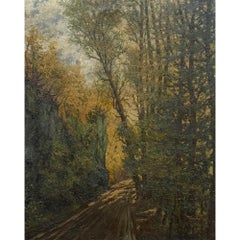 Peinture à l'huile sur toile encadrée du 19e siècle