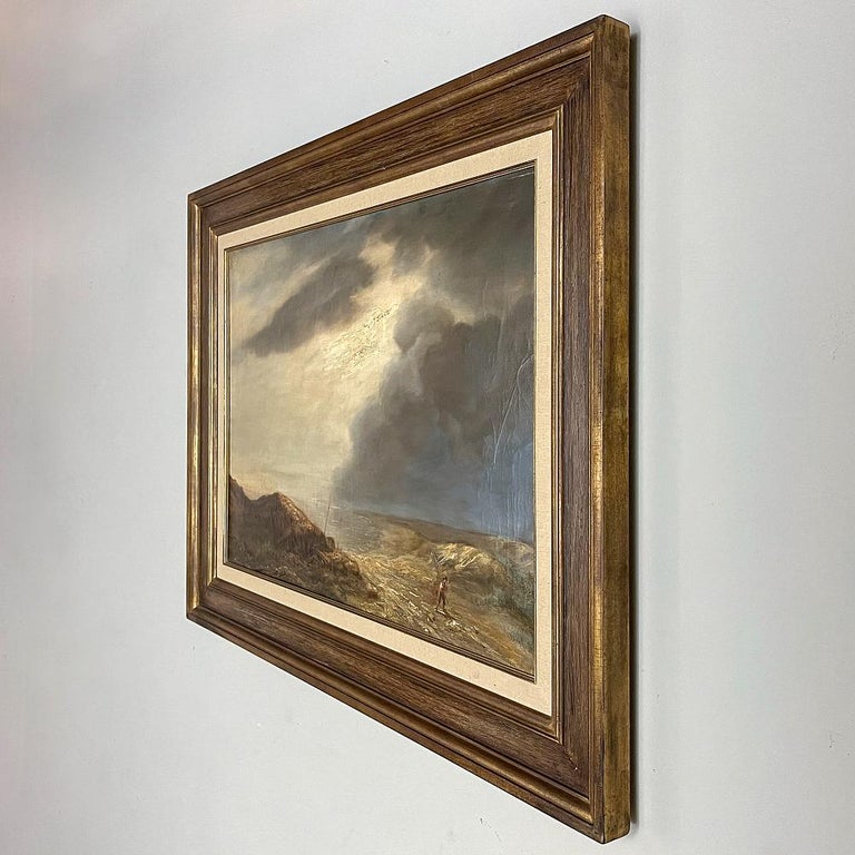 Hand-Painted 19th Century Framed Oil Painting on Canvas For Sale