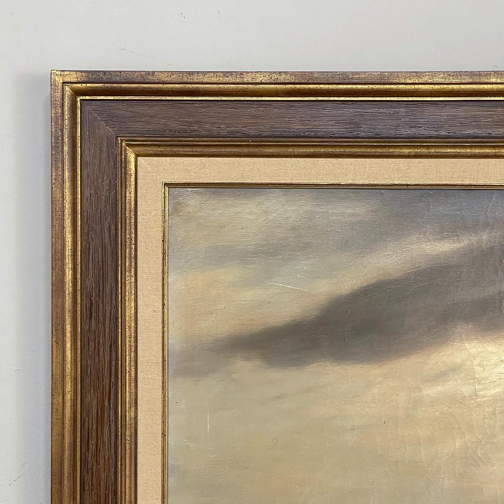 Peinture à l'huile sur toile encadrée du 19e siècle Bon état - En vente à Dallas, TX