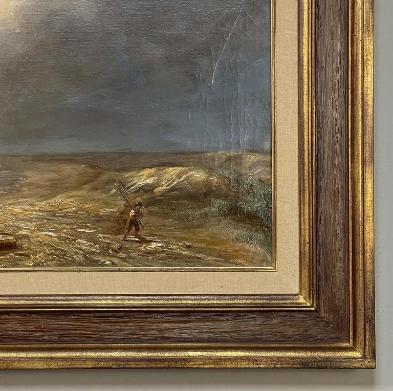 19th Century Framed Oil Painting on Canvas For Sale 1