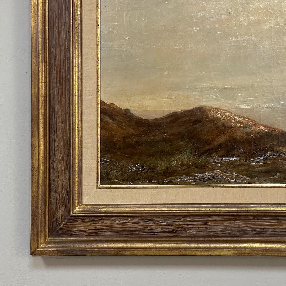 Peinture à l'huile sur toile encadrée du 19e siècle en vente 1