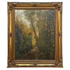 19th Century Framed Oil Painting on Canvas