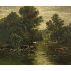 Pittura a olio su tela con cornice del XIX secolo firmata Casteleyn