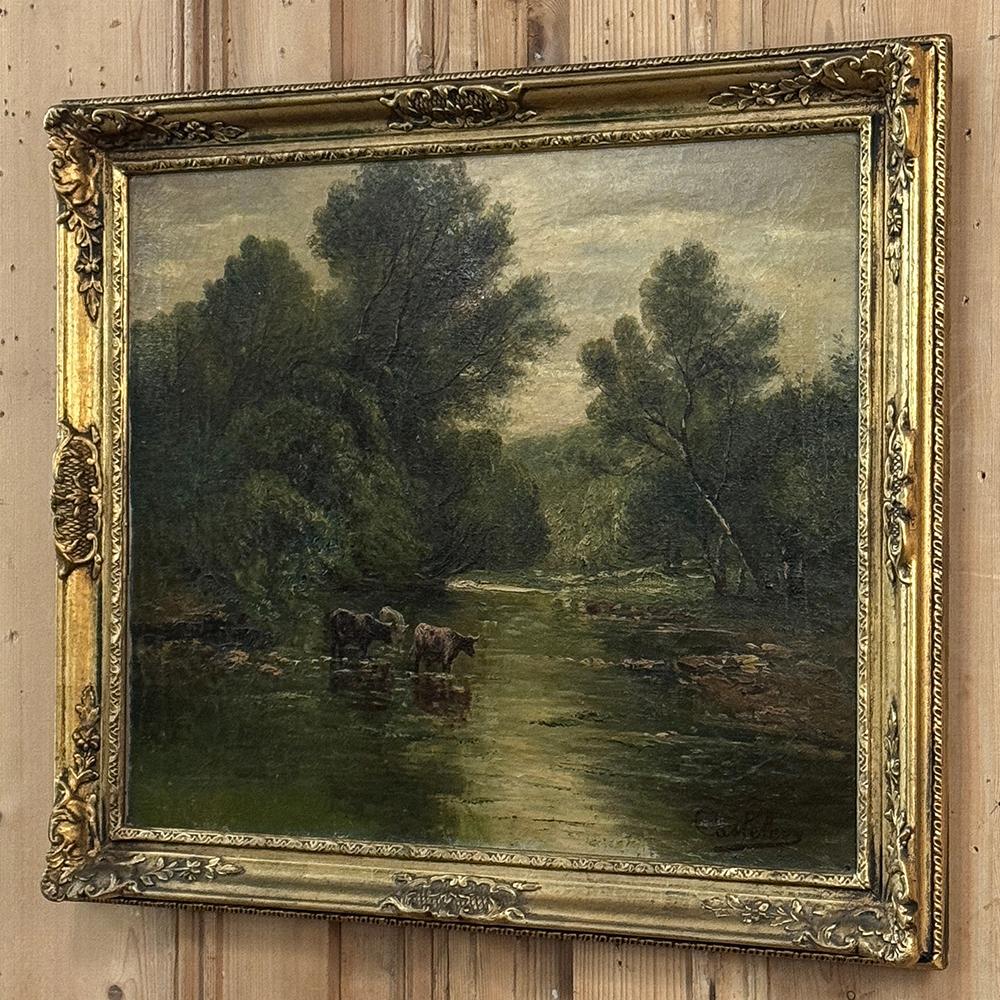 19th Century Framed Oil Painting on Canvas signed Casteleyn Belga en venta