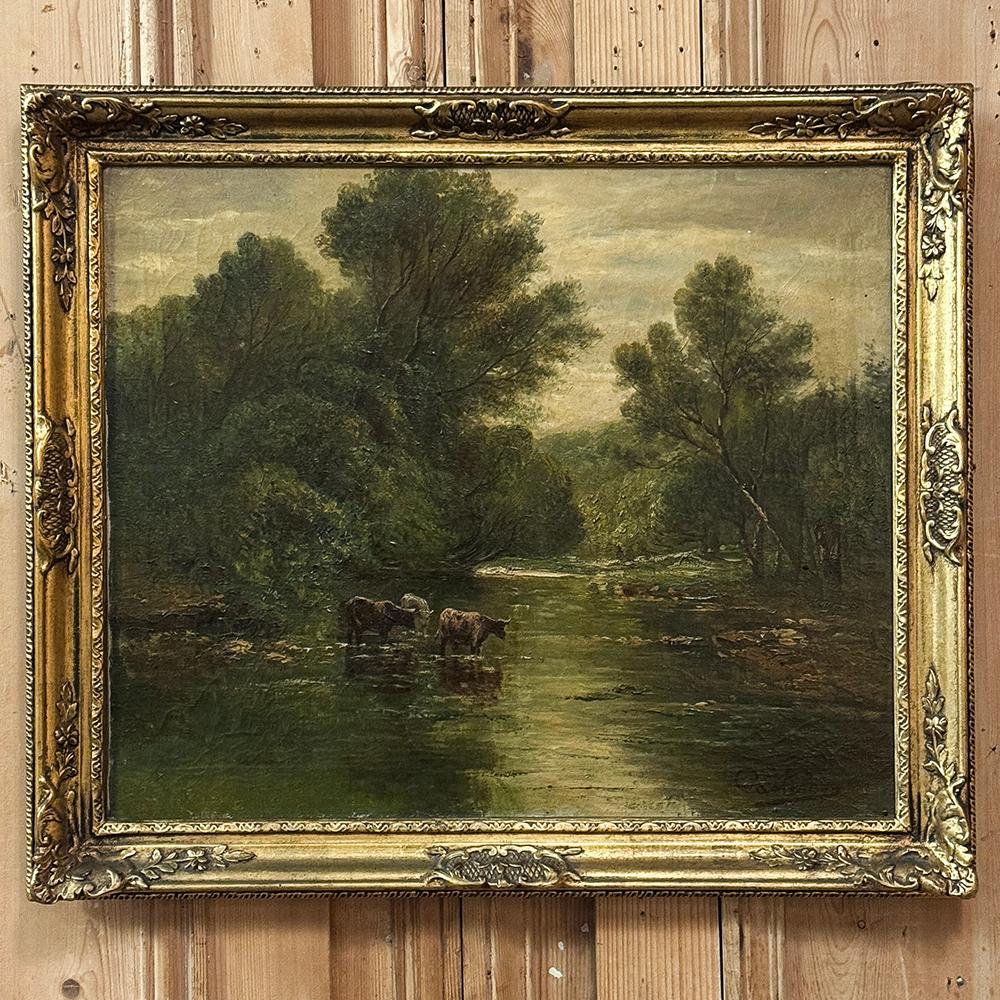 19th Century Framed Oil Painting on Canvas signed Casteleyn Pintado a mano en venta