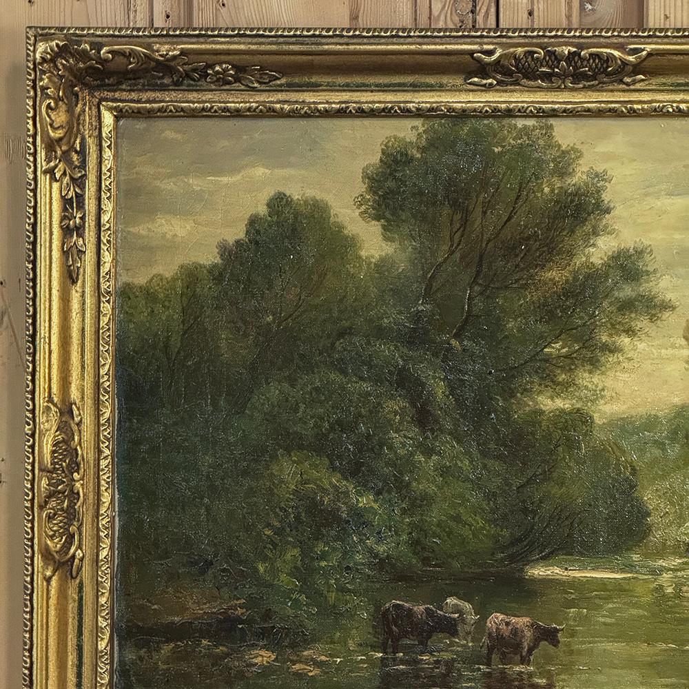 19th Century Framed Oil Painting on Canvas signed Casteleyn en Bueno estado para la venta en Dallas, TX