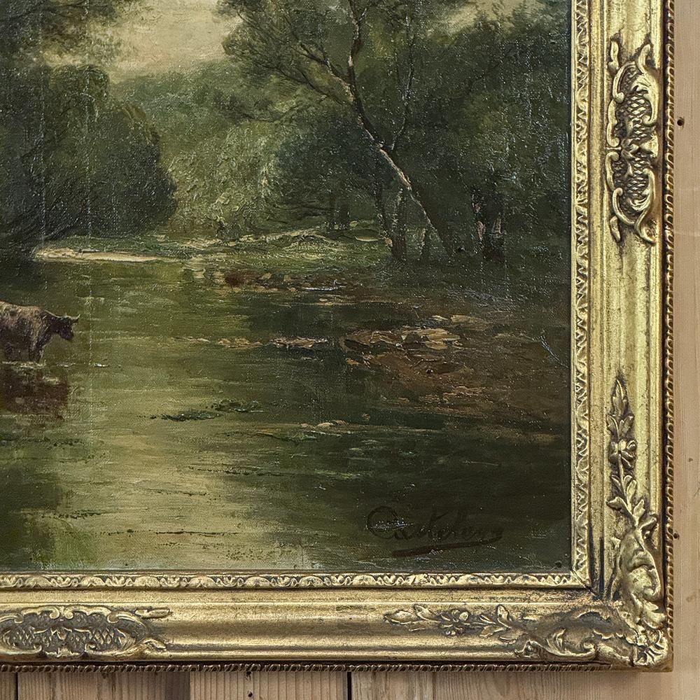 19th Century Framed Oil Painting on Canvas signed Casteleyn Lienzo en venta
