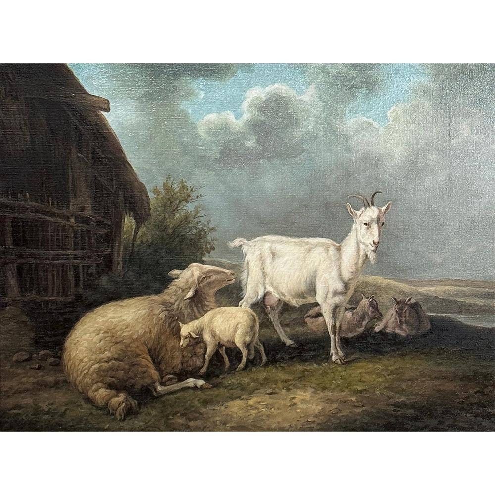 19th Century Framed Oil Painting on Canvas 