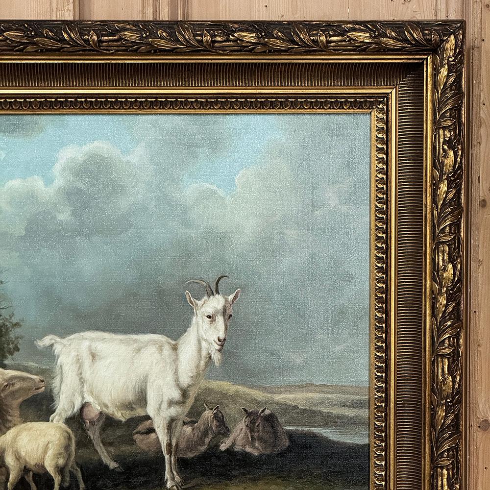 Late 19th Century 19th Century Framed Oil Painting on Canvas -Standing Guard- signed G. Dewyse For Sale