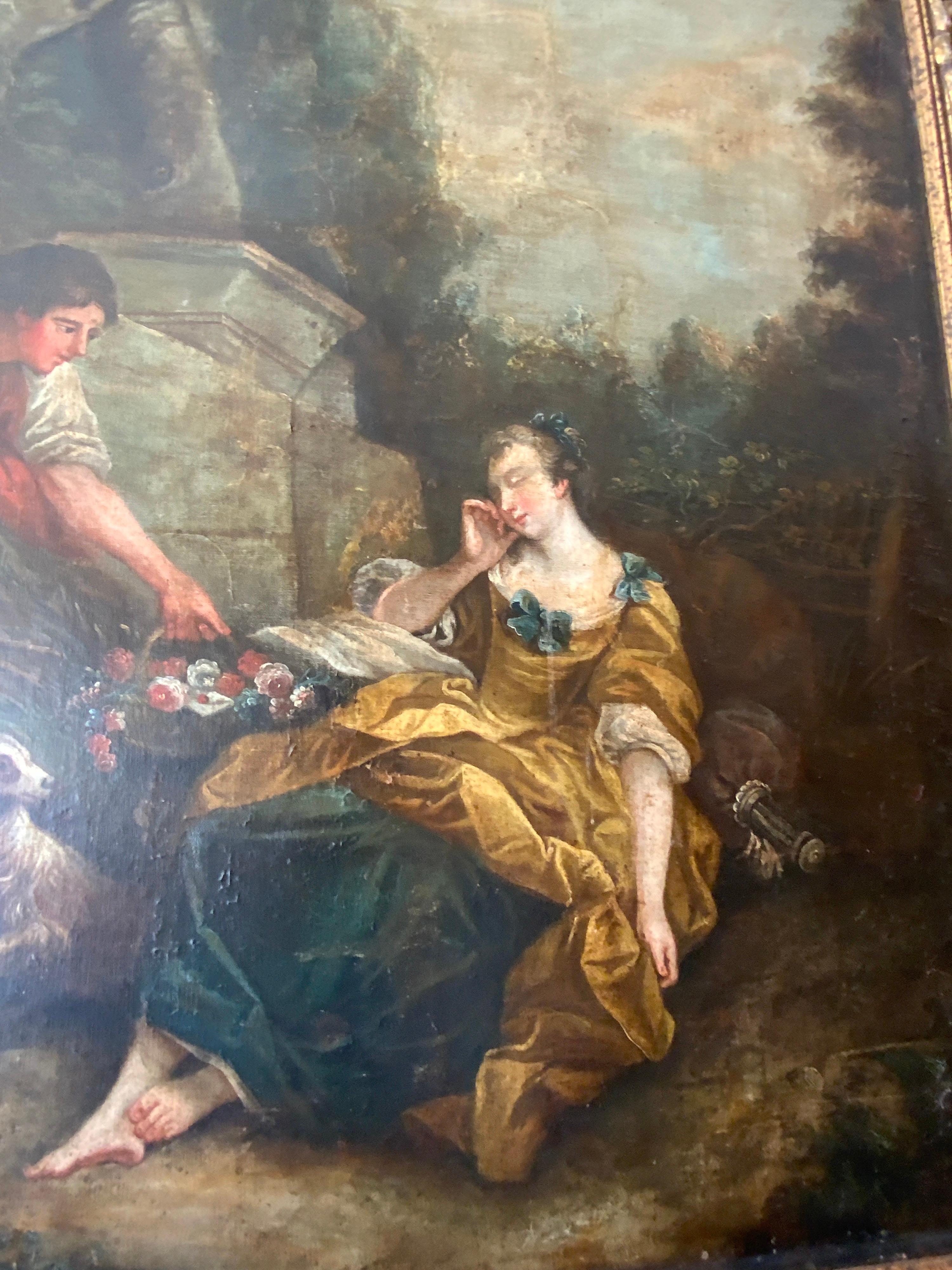 19th Century Framed Painting In Good Condition For Sale In Dallas, TX