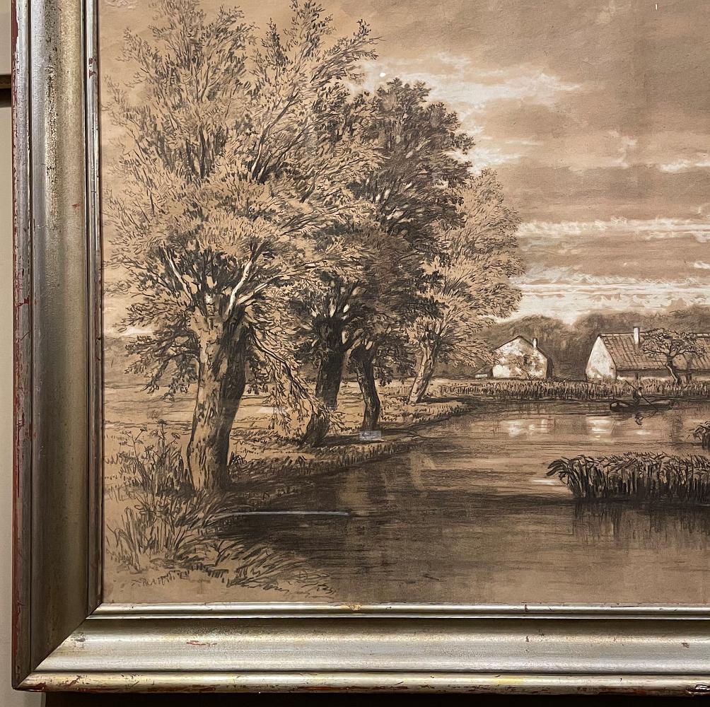 19th Century Framed Pastel by Francois Stroobant For Sale 1