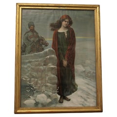  19th Century Framed Pre Raphaelite  Print of a Russian Prisoner with a Cossack 