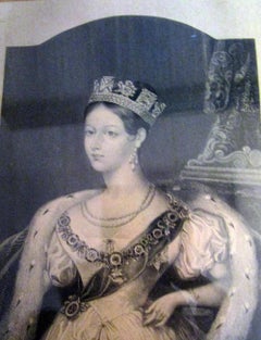19th Century Framed Queen Victoria Etching Her Most Gracious Majesty