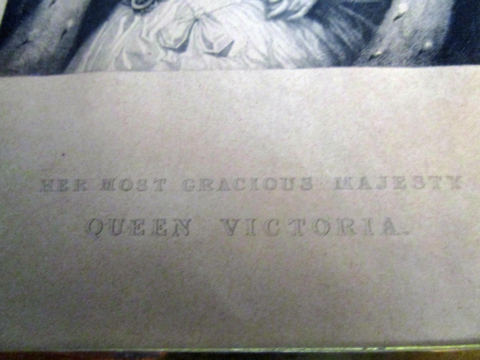 Mid-19th Century 19th Century Framed Queen Victoria Etching Her Most Gracious Majesty