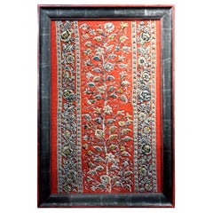 19th Century Framed Raised Beadwork Panel Textile