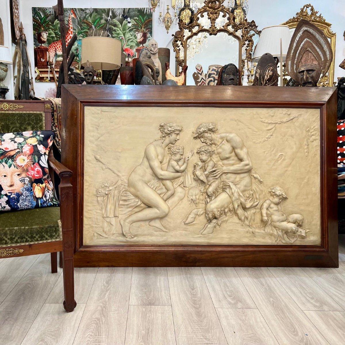 19th Century Framed Relief Sculpture, Inspired by the style of Clodion For Sale 2