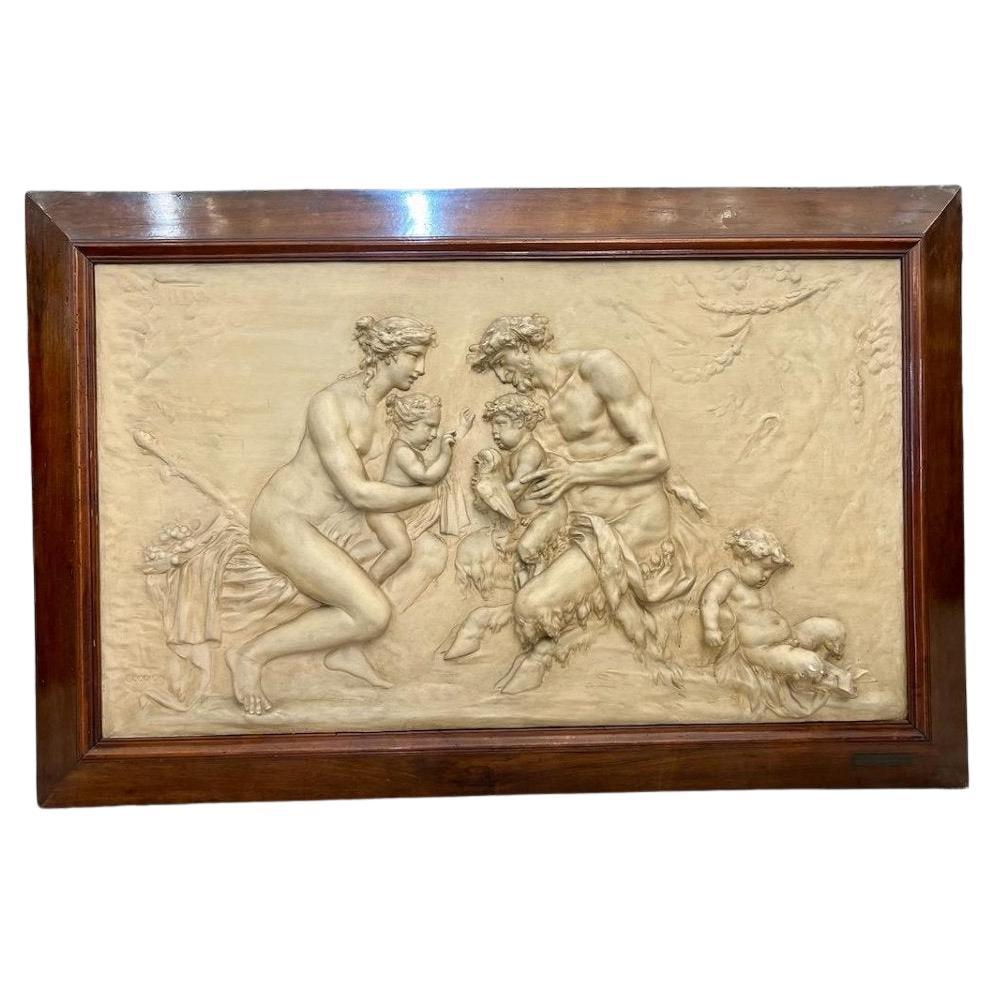 Gerahmte Reliefskulptur aus dem 19. Jahrhundert, inspiriert vom Stil von Clodion im Angebot