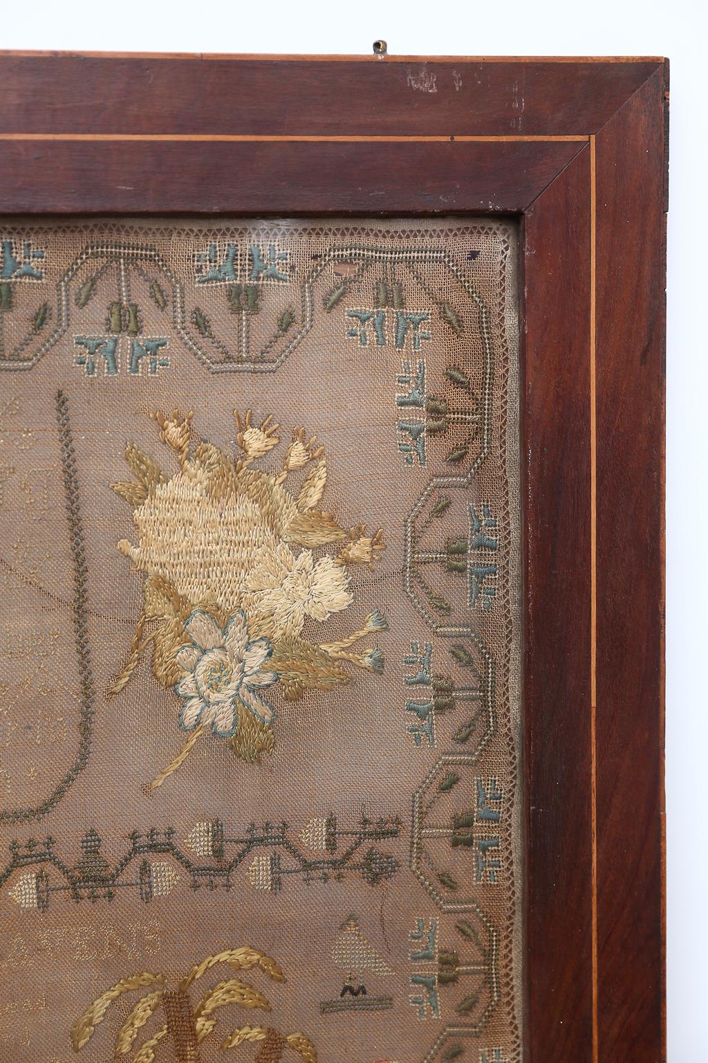 19th Century Framed Sampler In Good Condition In Houston, TX