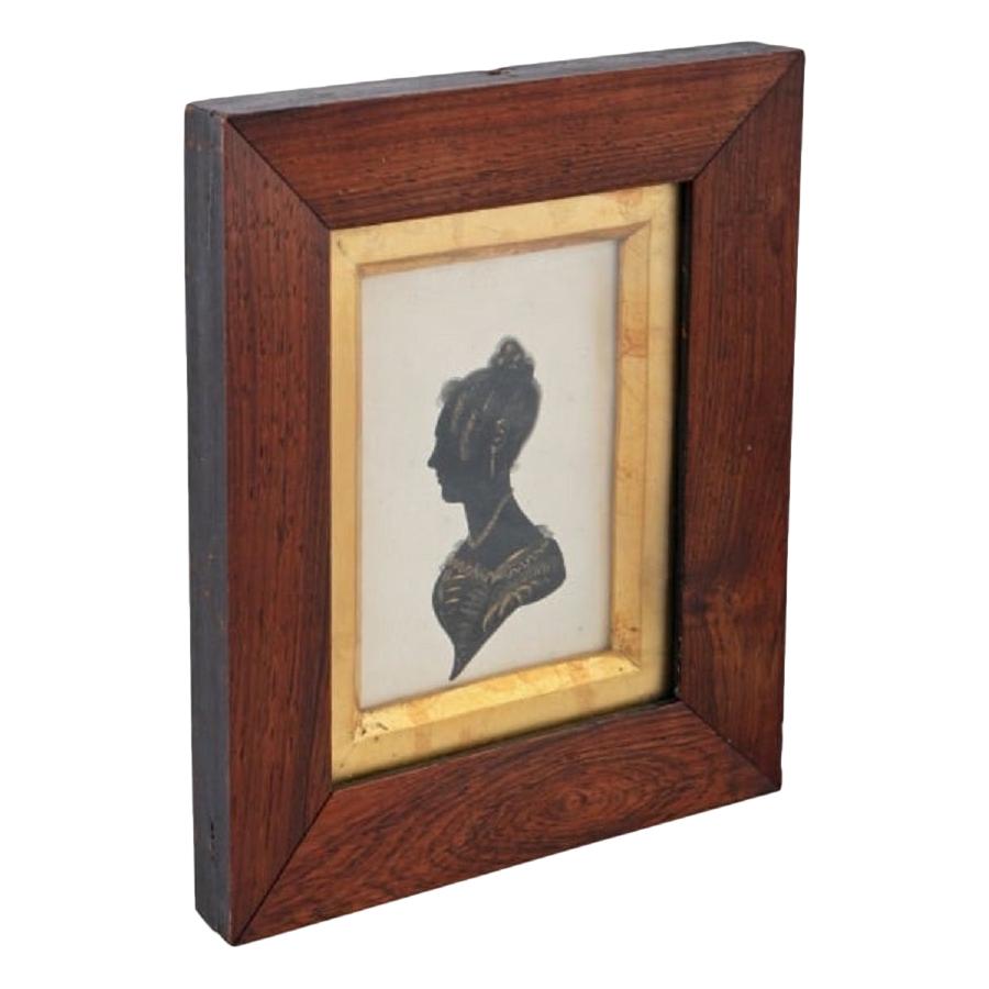 19th Century Framed Silhouette For Sale