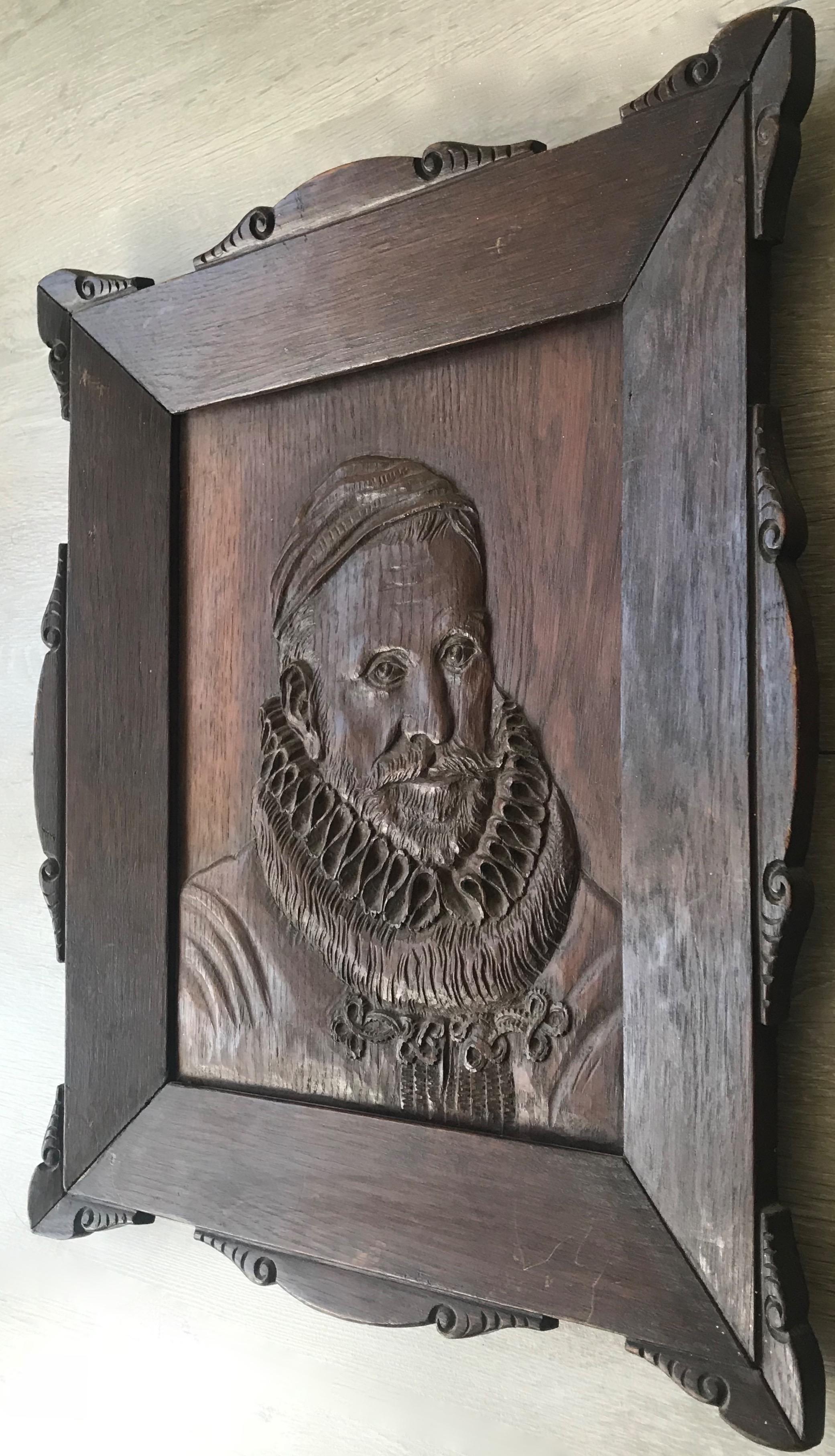 19th Century Framed Wall Sculpture / Portrait of William I. or Willem Van Oranje In Good Condition For Sale In Lisse, NL