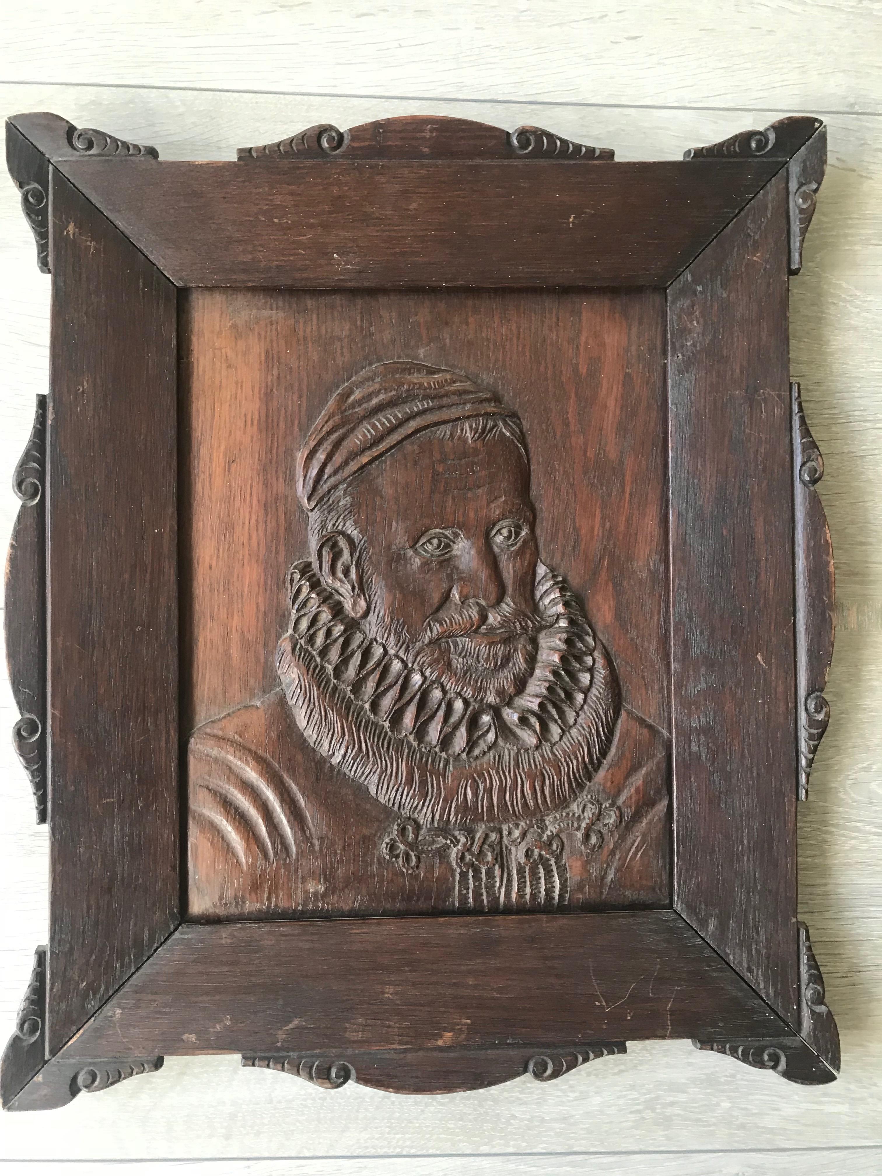 19th Century Framed Wall Sculpture / Portrait of William I. or Willem Van Oranje For Sale 2