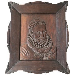 Sculpture murale encadrée du 19ème siècle / Portrait de William I. ou Willem Van Oranje