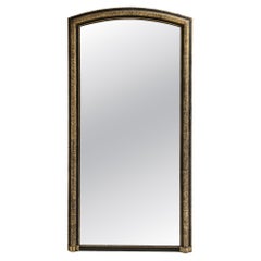 19th Century France Antique Gold Carved Giltwood Arched Mirror
