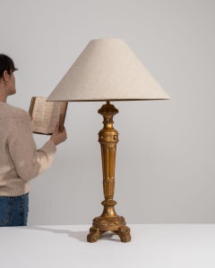 19th Century France Antique Gold Carved Giltwood Floor Lamp