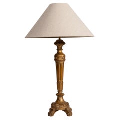 19th Century France Antique Gold Carved Giltwood Floor Lamp