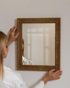 19th Century France Antique Gold Carved Giltwood Mirror