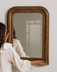 19th Century France Antique Gold Carved Giltwood Mirror