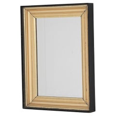 19th Century France Black & Gilded Patinated Wooden Mirror